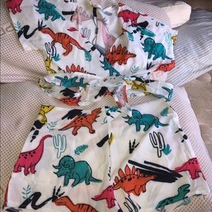 Two piece dinosaur outfit